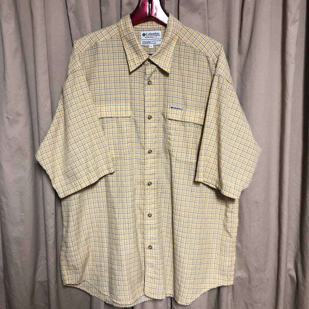 Columbia GRT Yellow Plaid Shirt XL